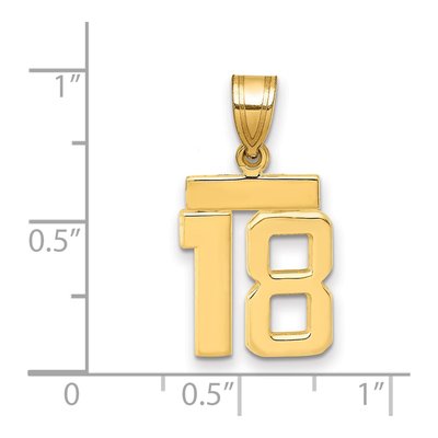 14K Yellow Gold Small Number 18 Pendant – view 2