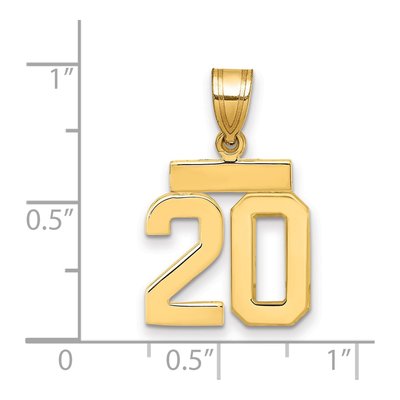 14K Yellow Gold Number 20 Charm – view 4