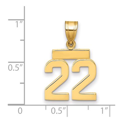 14K Yellow Gold Small Number 22 Pendant – view 3