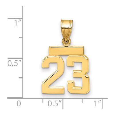 14K Yellow Gold Small Number 23 Charm – view 4