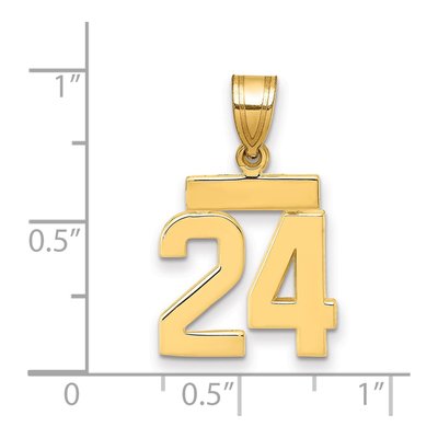 14K Yellow Gold Small Number 24 Pendant – view 3