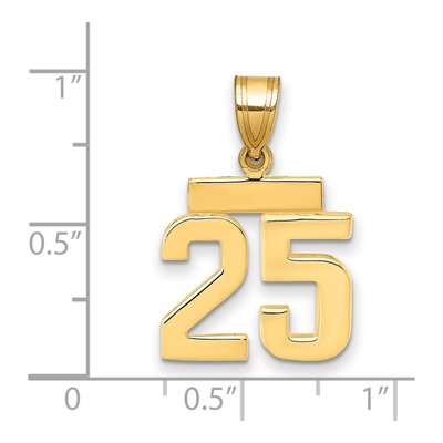 14K Yellow Gold Number 25 Charm – view 2