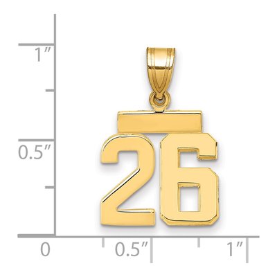 14K Yellow Gold Small Number 26 Pendant – view 2
