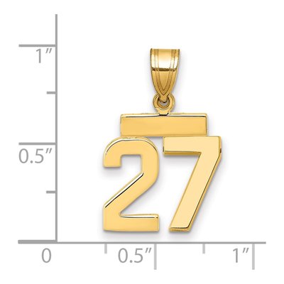 14K Yellow Gold Number 27 Charm – view 3