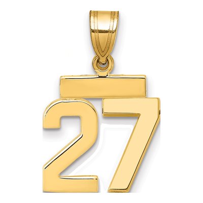 14K Yellow Gold Number 27 Charm