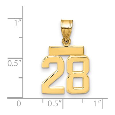 14K Yellow Gold Small Number 28 Pendant – view 2