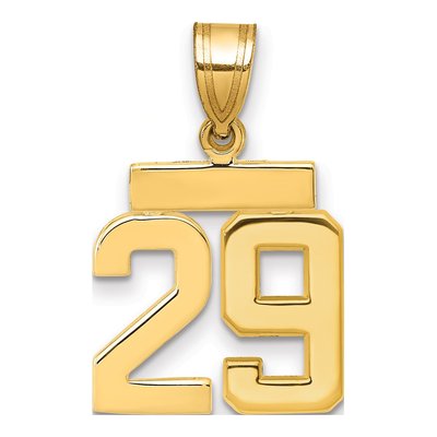 14K Yellow Gold Small Number 29 Pendant
