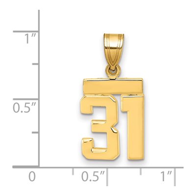 14K Yellow Gold Number 31 Charm – view 2