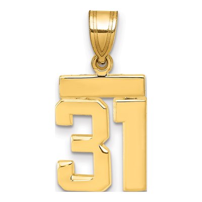 14K Yellow Gold Number 31 Charm