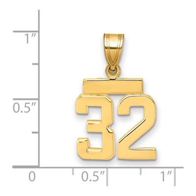 14K Yellow Gold Number 32 Charm – view 2
