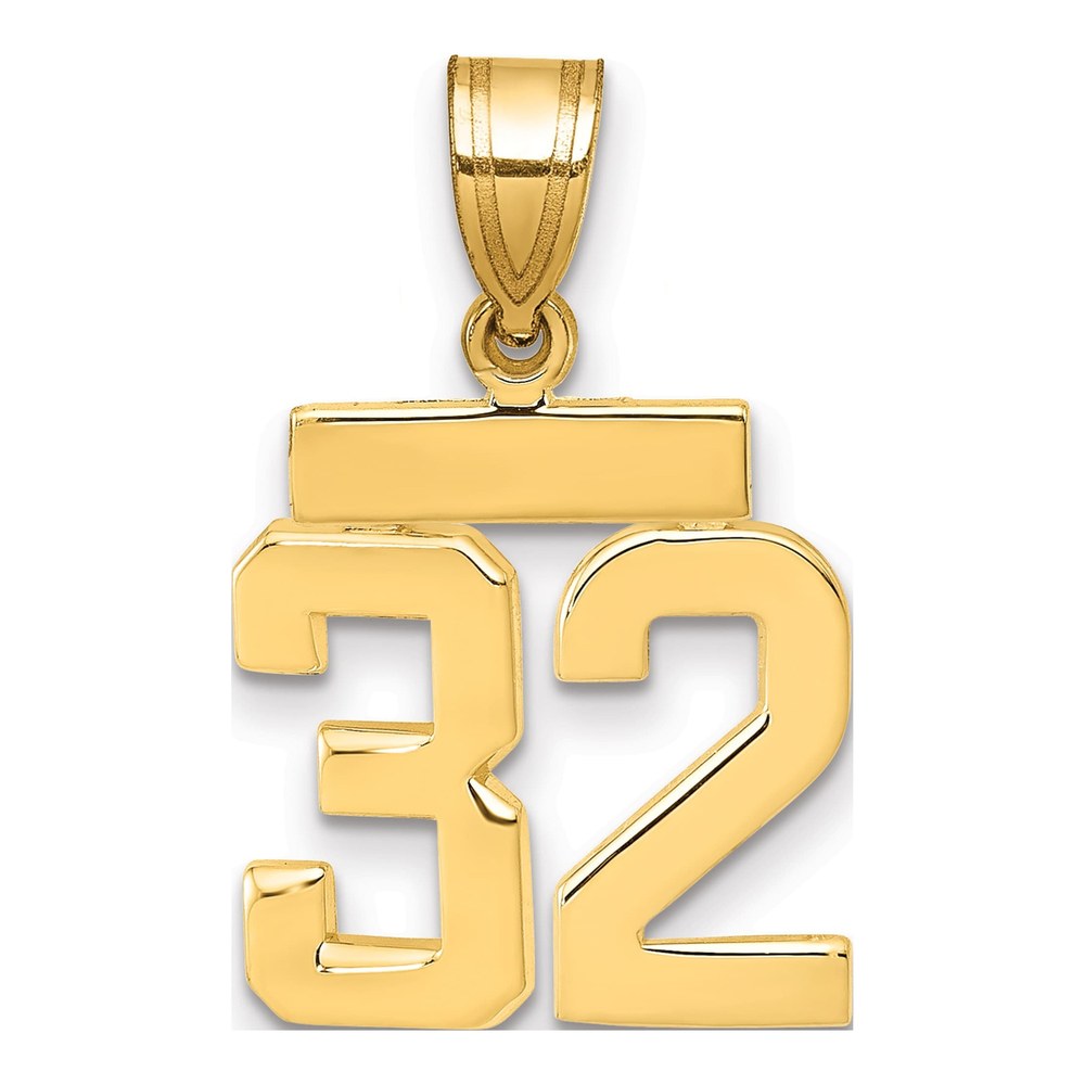 14K Yellow Gold Number 32 Charm
