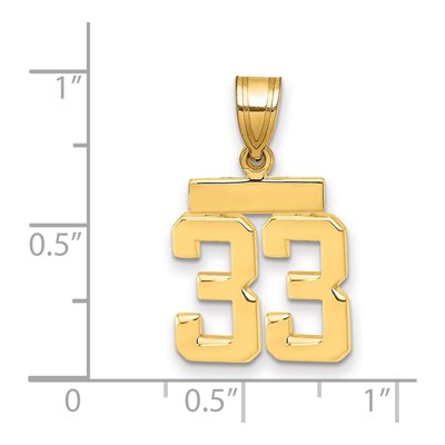 14K Yellow Gold Small Number 33 Pendant – view 4