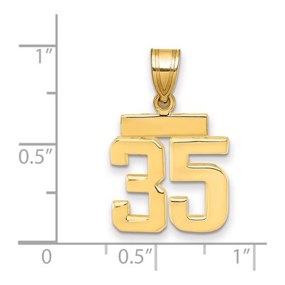 14K Yellow Gold Small Number 35 Charm – view 3