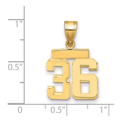 14K Yellow Gold Small Number 36 Pendant – view 2