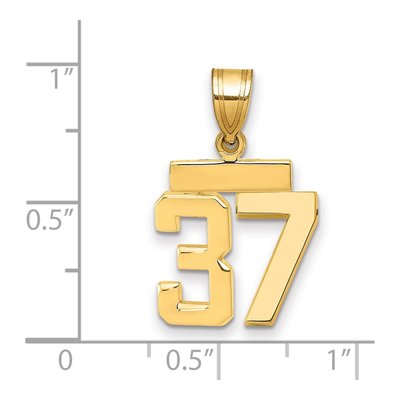 14K Yellow Gold Number 37 Charm – view 2