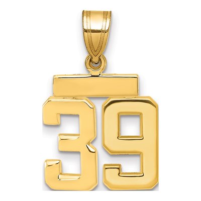 14K Yellow Gold Number 39 Charm