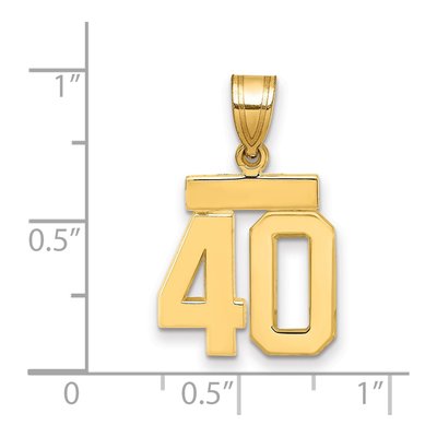 14K Yellow Gold Number 40 Pendant – view 2