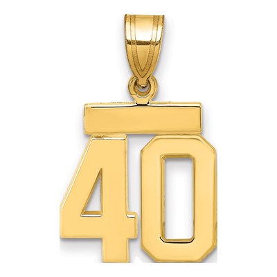 14K Yellow Gold Number 40 Pendant