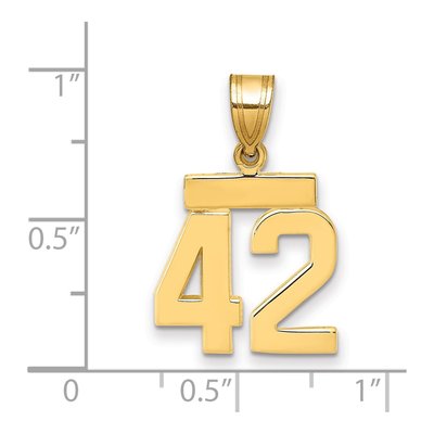 14K Yellow Gold Small Number 42 Pendant – view 4