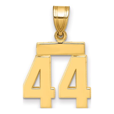 14K Yellow Gold Small Number 44 Pendant
