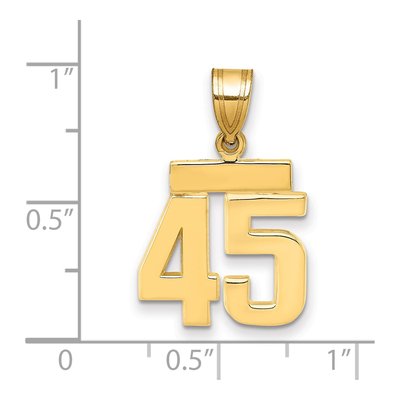 14K Yellow Gold Number 45 Charm – view 2