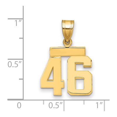 14K Yellow Gold Small Number 46 Charm – view 2
