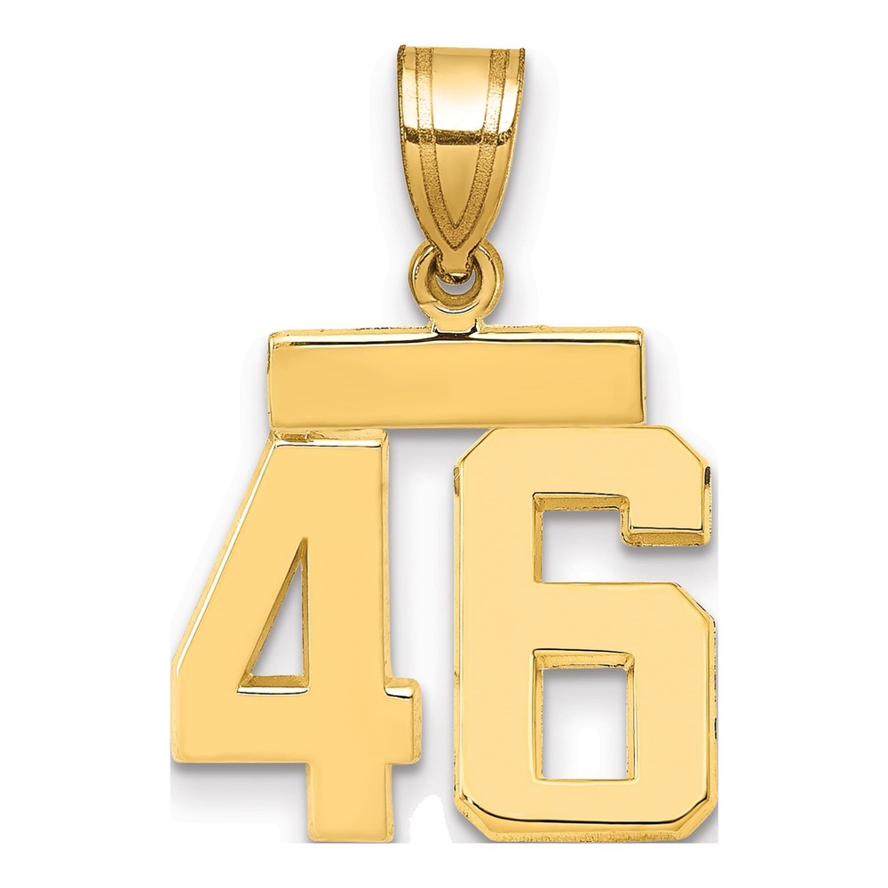 14K Yellow Gold Small Number 46 Charm