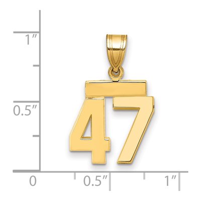 14K Yellow Gold Number 47 Charm – view 3