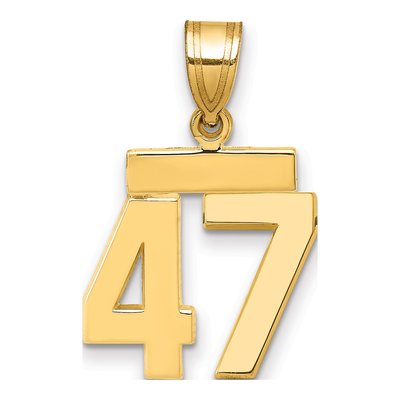 14K Yellow Gold Number 47 Charm