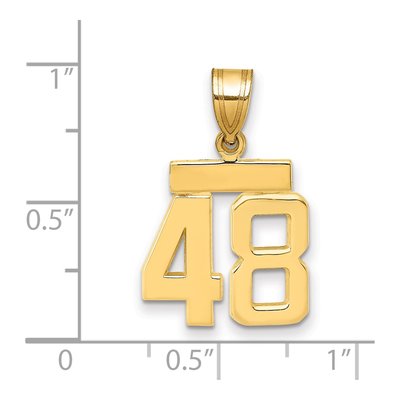 14K Yellow Gold Small Number 48 Pendant – view 2