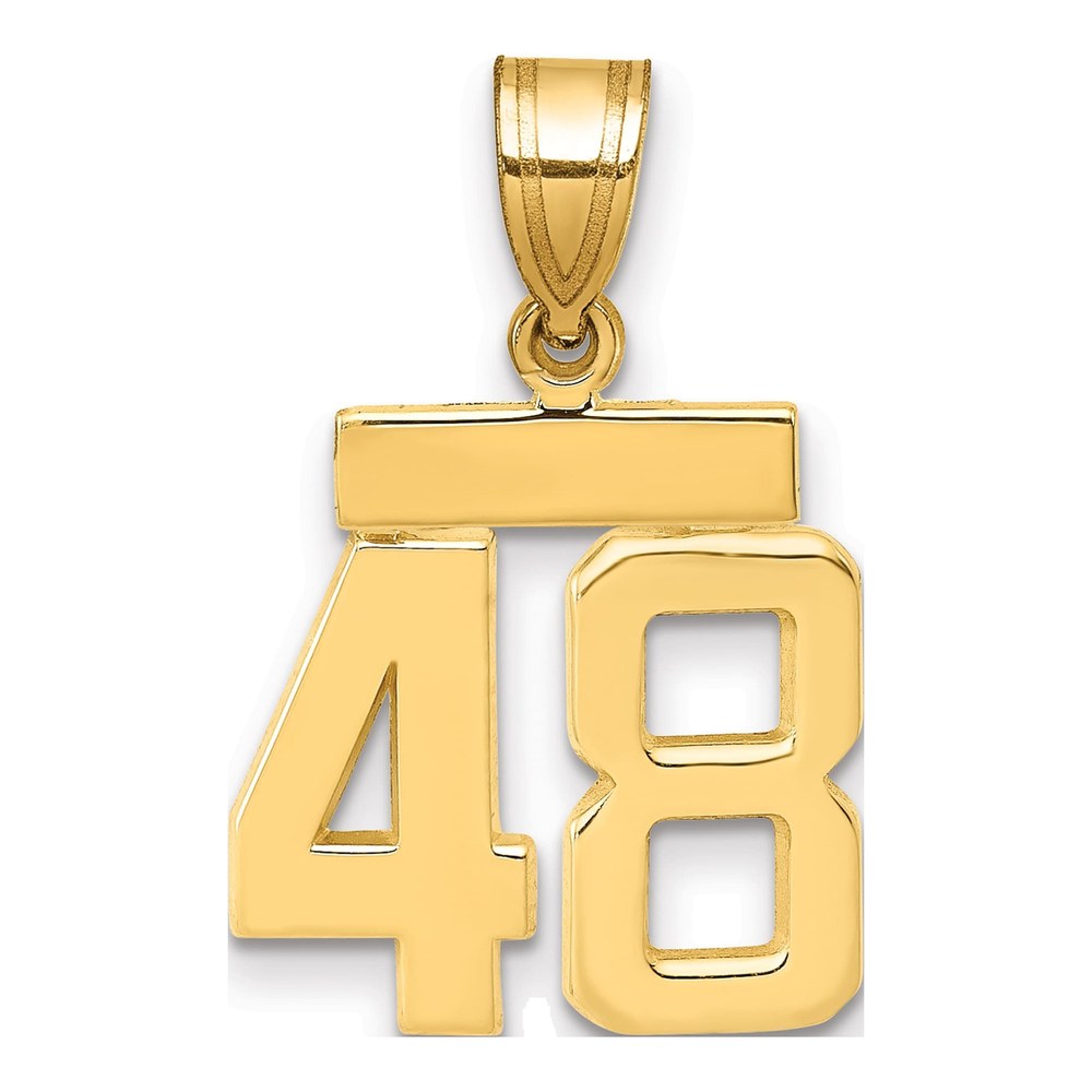14K Yellow Gold Small Number 48 Pendant