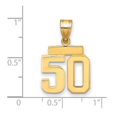 14K Yellow Gold Small Number 50 Pendant – view 2