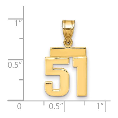 14K Yellow Gold Small Number 51 Charm – view 2