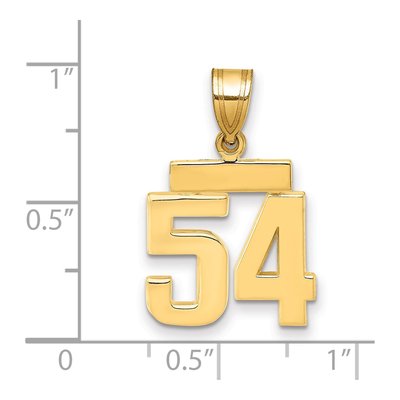 14K Yellow Gold Small Number 54 Pendant – view 2