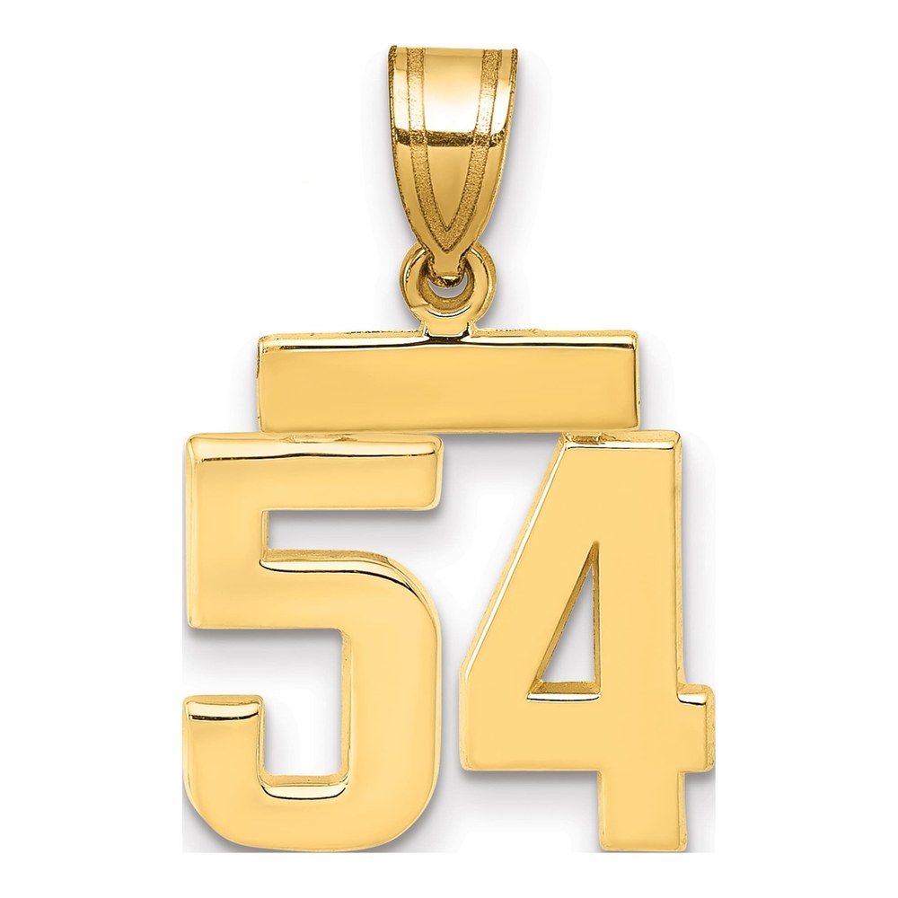 14K Yellow Gold Small Number 54 Charm Pendant