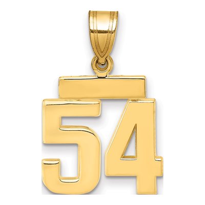 14K Yellow Gold Small Number 54 Pendant