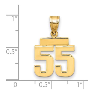 14K Yellow Gold Small Number 55 Pendant – view 2