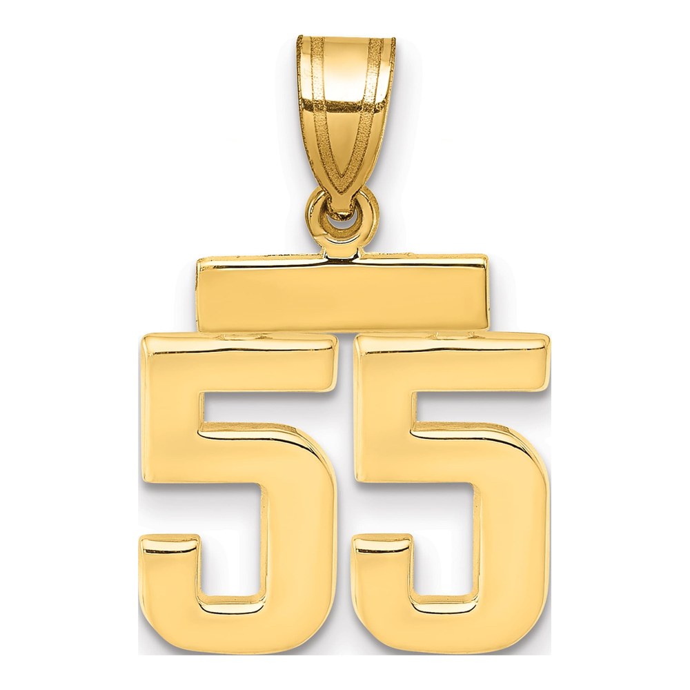 14K Yellow Gold Small Number 55 Pendant