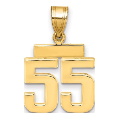 14K Yellow Gold Small Number 55 Pendant