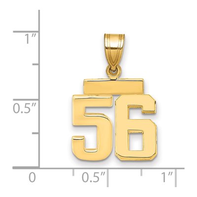 14K Yellow Gold Small Number 56 Pendant – view 2