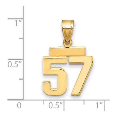 14K Yellow Gold Number 57 Charm – view 2