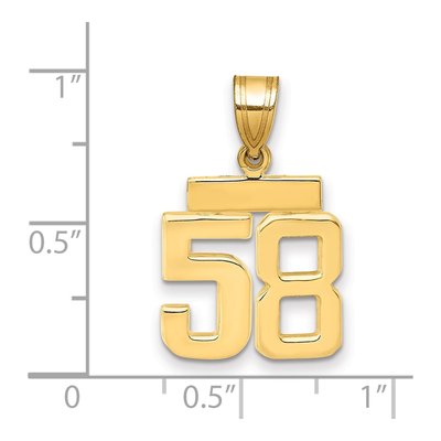 14K Yellow Gold Small Number 58 Pendant – view 2