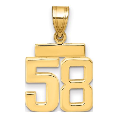 14K Yellow Gold Small Number 58 Pendant