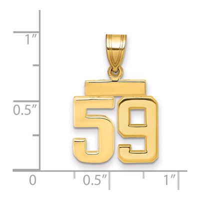 14K Yellow Gold Number 59 Charm – view 2
