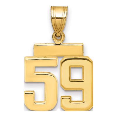 14K Yellow Gold Number 59 Charm