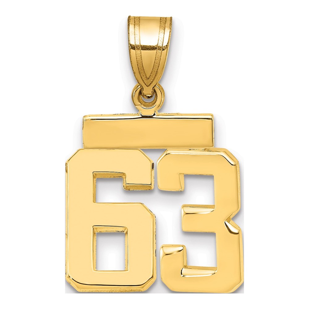 14K Yellow Gold Small Number 63 Charm