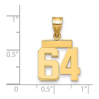 14K Yellow Gold Small Number 64 Charm – view 2