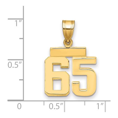 14K Yellow Gold Number 65 Charm – view 2