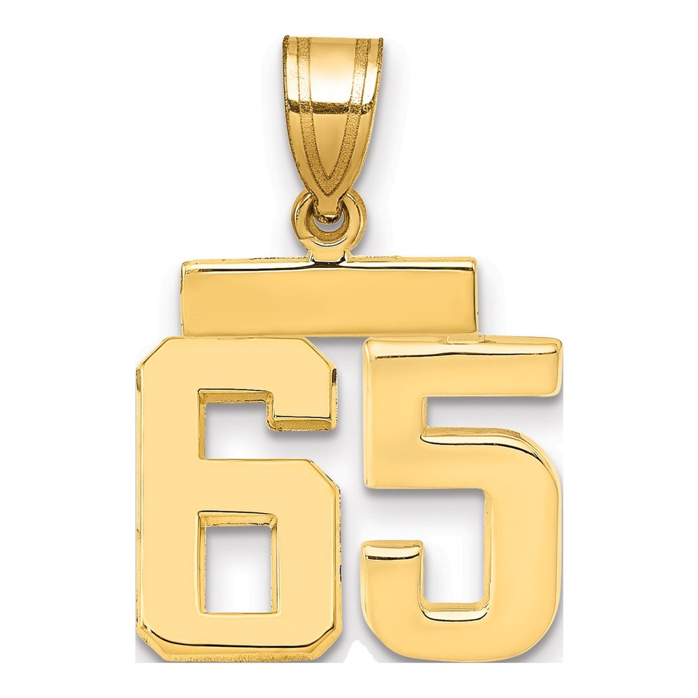 14K Yellow Gold Number 65 Charm