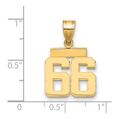 14K Yellow Gold Small Number 66 Charm – view 2